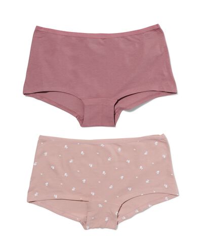 dames shorties stretch katoen  - 2 stuks roze