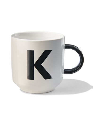 mok aardewerk wit/zwart 350 ml - K