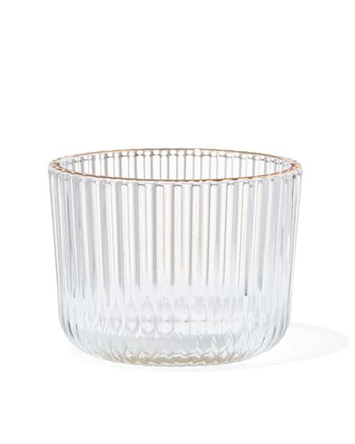 sfeerlichthouder met ribbels &Oslash;8.5x6.5 glas
