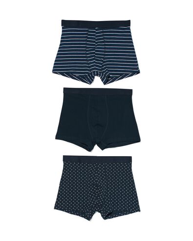korte heren boxers katoen stretch grafisch - 3 stuks donkerblauw