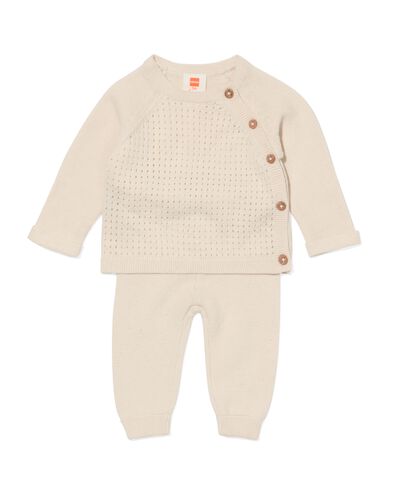 newborn kledingset shirt en broek ecru