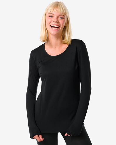 dames thermo t-shirt zwart