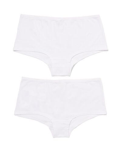 dames shorties stretch katoen  - 2 stuks wit