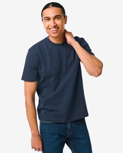 heren t-shirt relaxed fit o-hals blauw