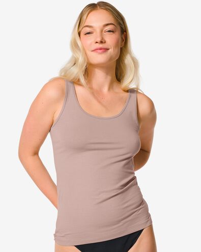 dameshemd stretch katoen beige