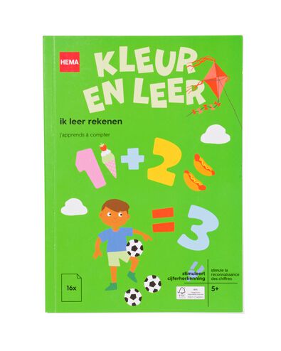 kleur en leerboek ik leer rekenen 5+