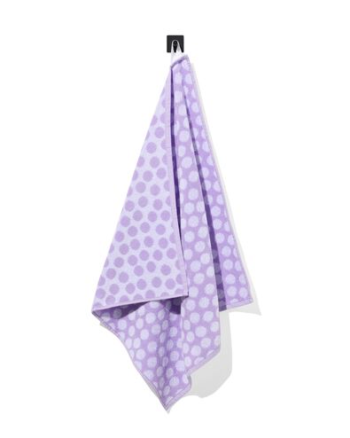 keukendoek 50x50 katoen lila met stippen