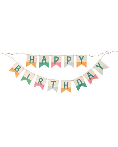 vlaggenlijn hout happy birthday - hout