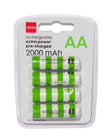 oplaadbare AA batterijen 2000mAh - 4 stuks