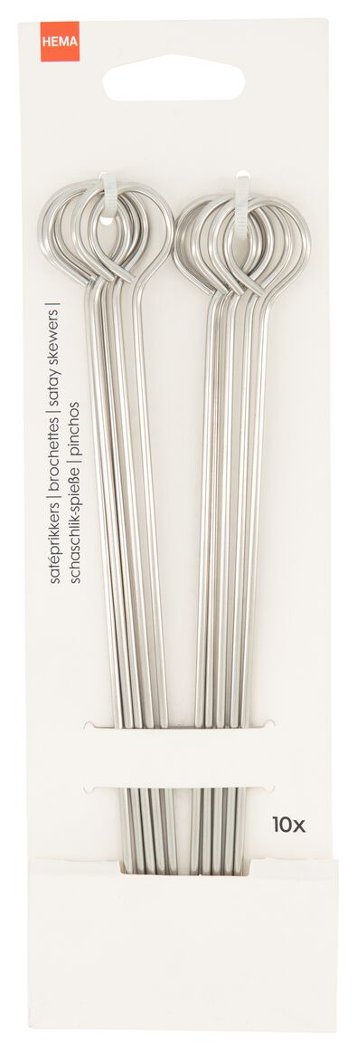 sat&eacute;prikkers rvs - 10 stuks