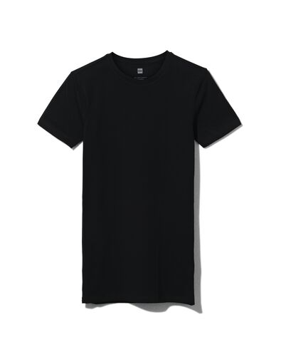 heren t-shirt slim fit o-hals extra lang zwart
