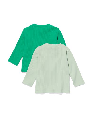 baby t-shirts rib biologisch katoen - 2 stuks groen