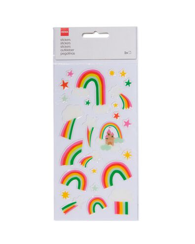 stickervellen 3D 19x10 regenboog - 2 stuks