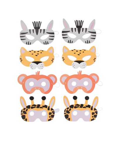 papieren maskers - 8 stuks