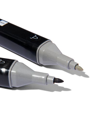 twin tip markers bruin-grijs - 6 stuks
