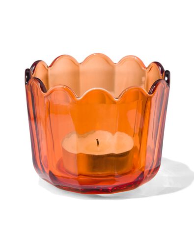 sfeerlichthouder bloem  &Oslash;7x6 terra glas