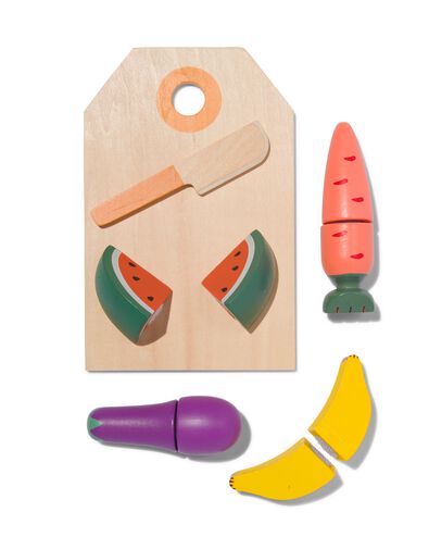 groente en fruit plank hout 6-delig