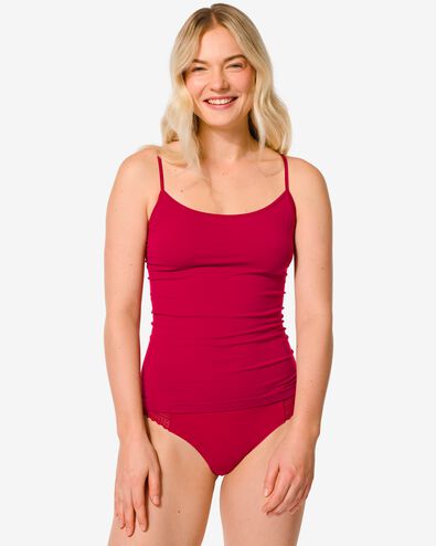 dameshemd stretch katoen rood