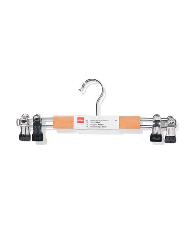 kinder broekhangers hout/metaal - 2 stuks