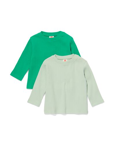 baby t-shirts rib biologisch katoen - 2 stuks groen