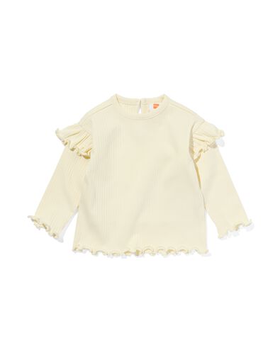 baby shirt rib met ruffle lichtgeel