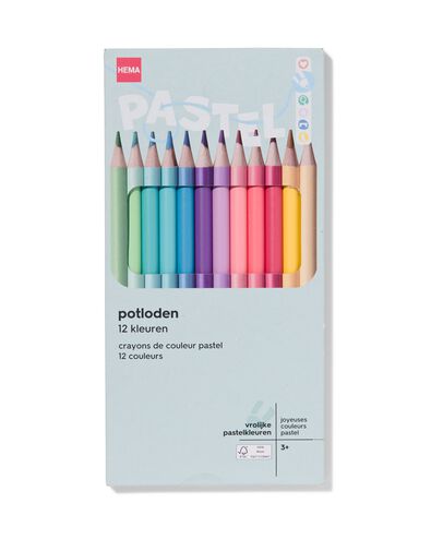 kleurpotloden pastel - 12 stuks