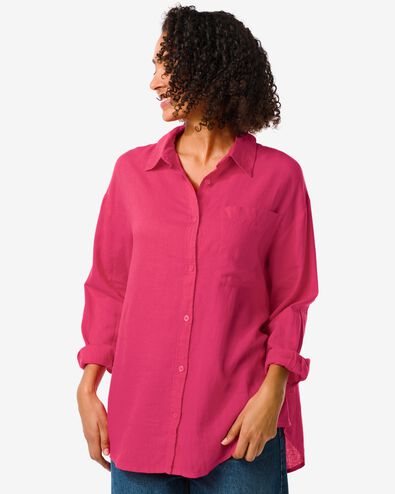 damesblouse Lizzy met linnen roze