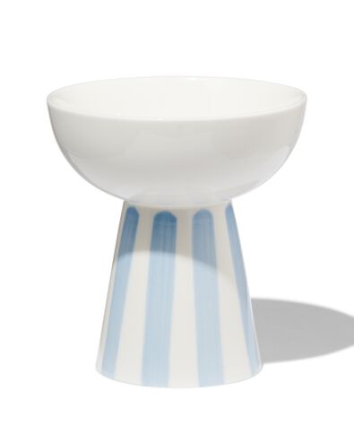 schaaltje op voet &Oslash;11x11.6 Tafelgenoten new bone wit met blauw