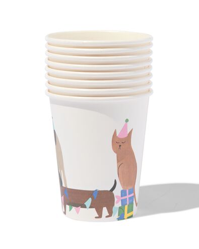 kartonnen bekers 250ml feestbeest - 8 stuks