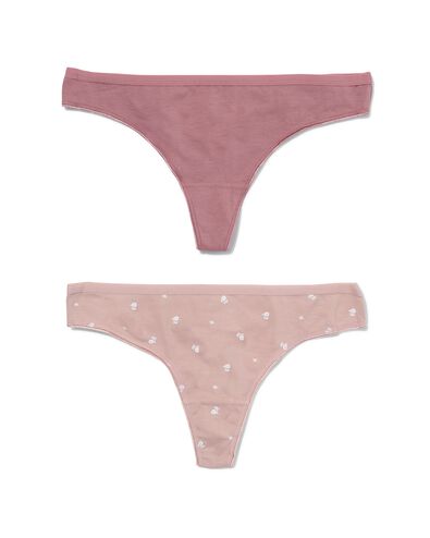 dames strings stretch katoen - 2 stuks roze