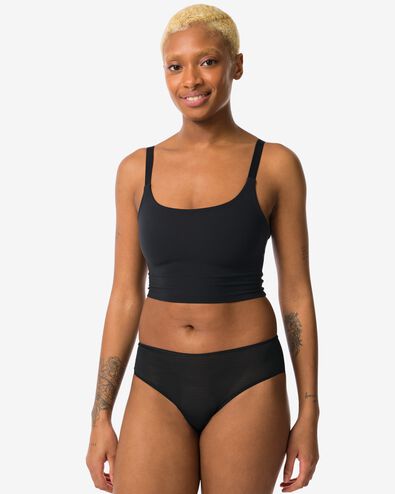 dames brazilian micro met mesh zwart