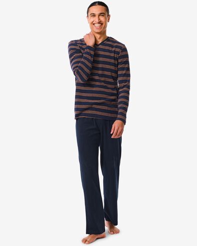 heren pyjama streep bruin