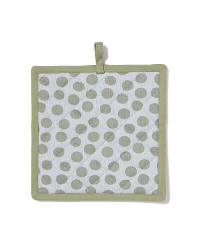 pannenlap 21x21 groene stippen