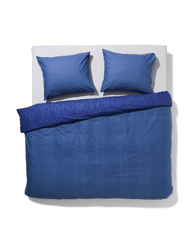 dekbedovertrek zacht katoen 240x220 streep blauw