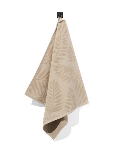 keukendoek 50x50 katoen bladeren beige
