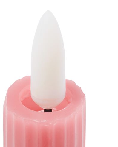 LED ribbel kaars met wax &Oslash;2.3x28.3 donkerroze