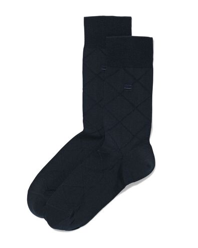herensokken glanskatoen - 2 paar donkerblauw