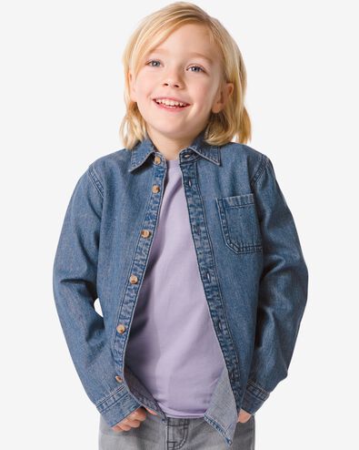 kinder denim overhemd blauw
