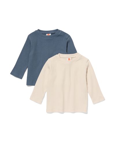 baby t-shirts rib biologisch katoen - 2 stuks grijs
