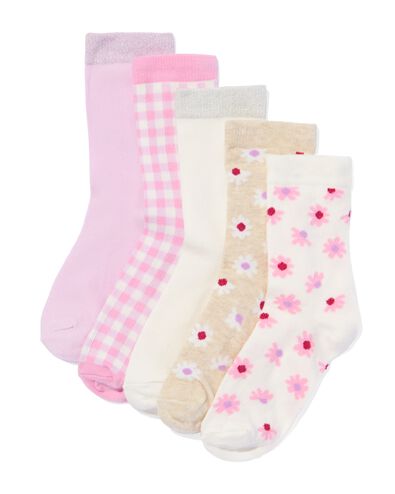kindersokken met katoen - 5 paar beige