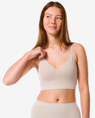 naadloze damesshortie rib beige