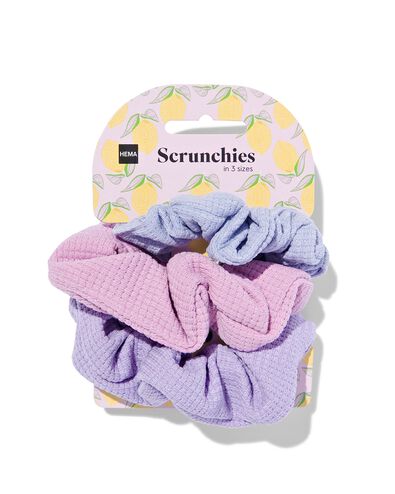 scrunchies in 3 maten paars - 3 stuks