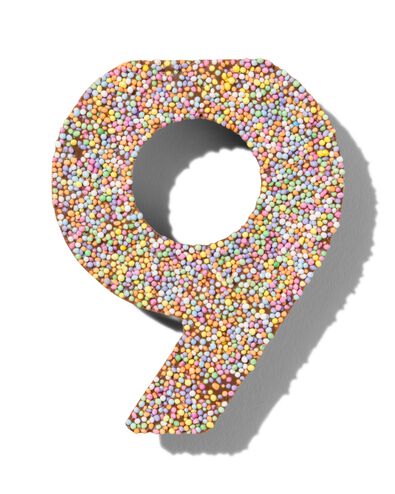 chocolade feestcijfer 9 met discodip