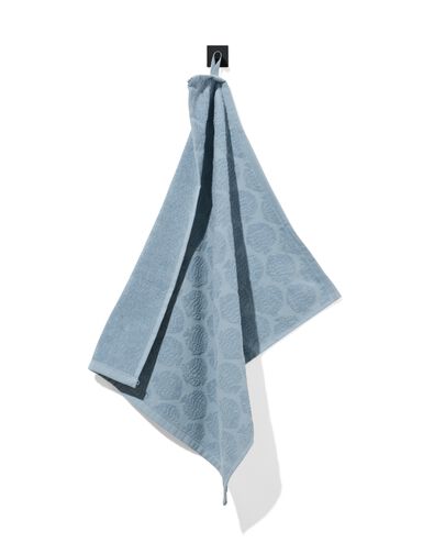 keukendoek 50x50 katoen lichtblauw vissen