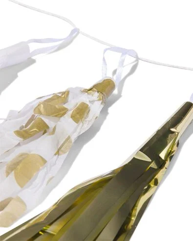 slinger met kwastjes wit goud 3m