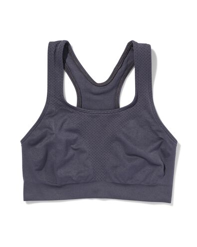 naadloze sporttop medium support donkerblauw
