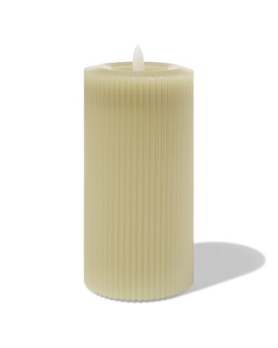 LED ribbel kaars met wax &Oslash;7.5x15 lichtgroen