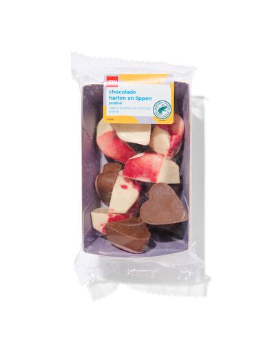 chocolade harten en lippen pralin&eacute; 150gram