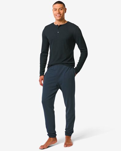 heren lounge broek met bamboe donkerblauw