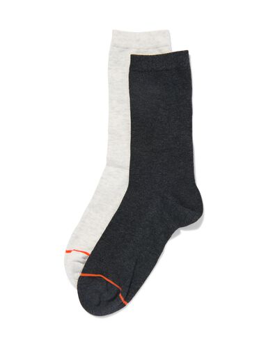 2-pak damessokken warm feet grijsmelange
